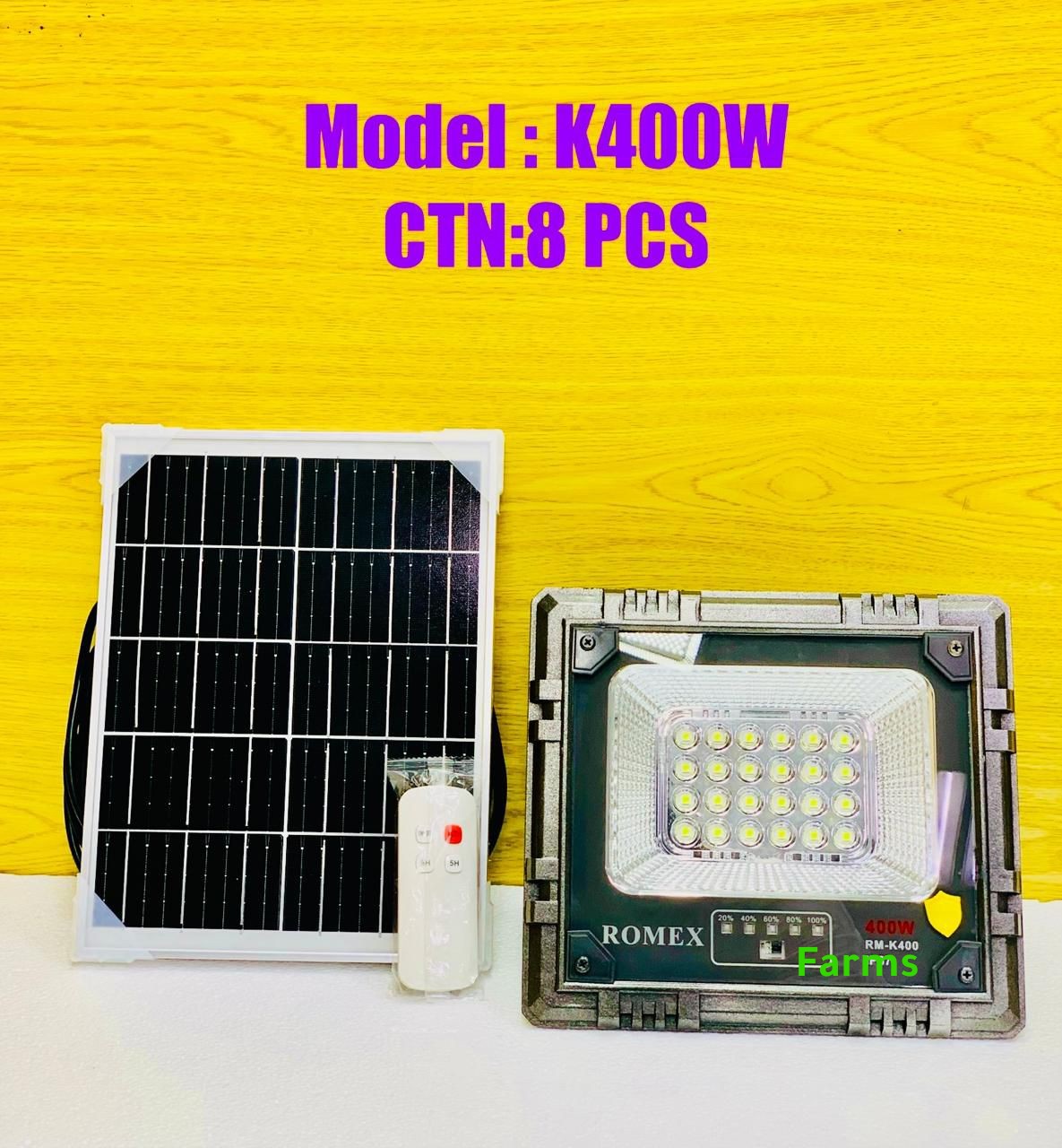 للبيع كشاف طاقة شمسية 400 واط جديد