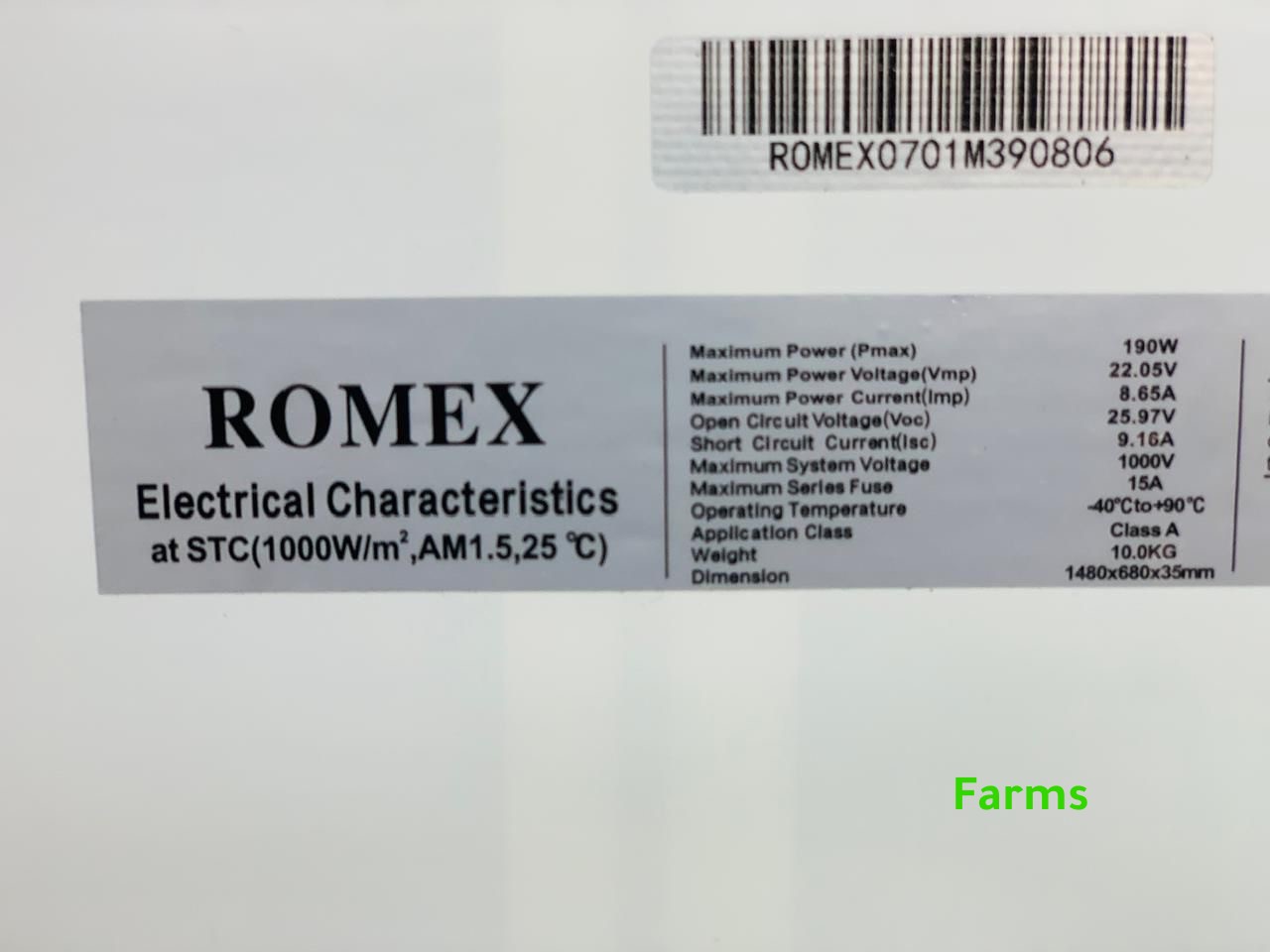 الواح طاقة شمسيه 190واط مونو جديده